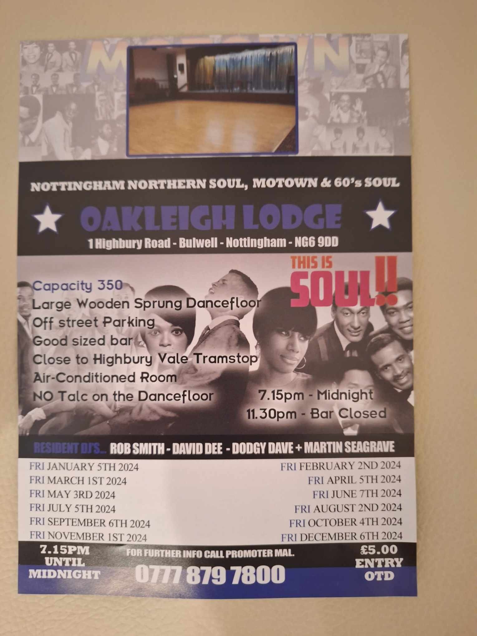 Nottingham Northern Soul  Motown  Oakleigh Lodge