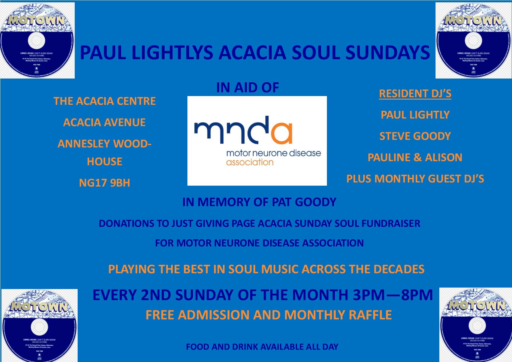Acacia Sunday Soul Session In Aid Of Mdna