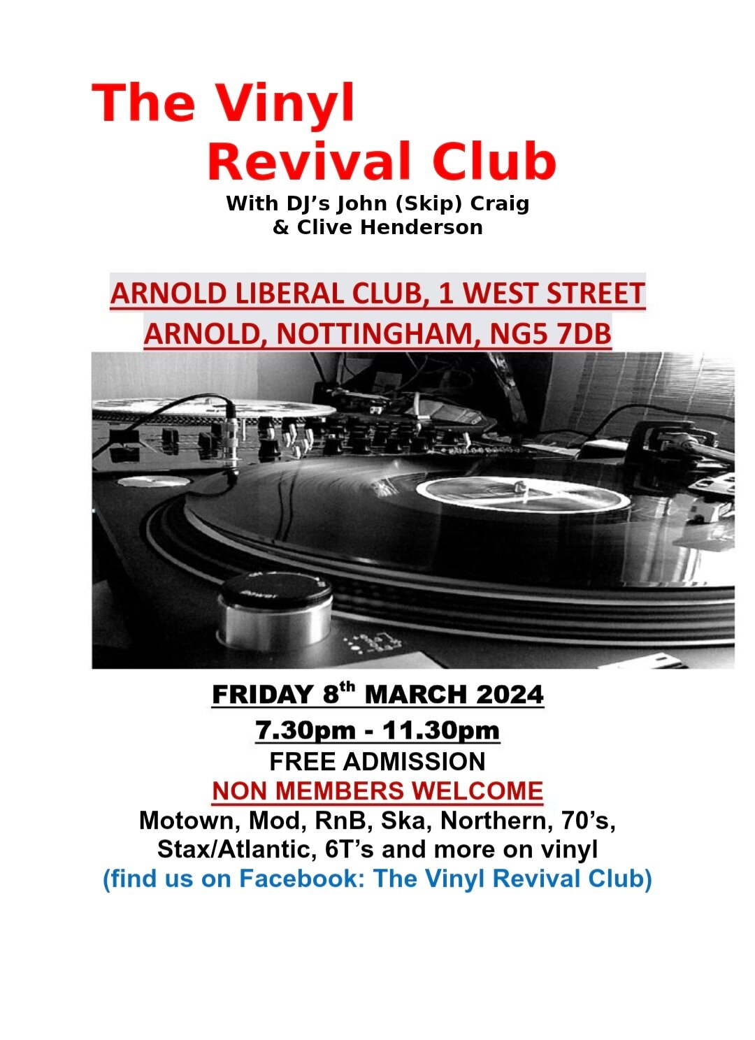 Arnold Liberal Club  Vinyl Revival