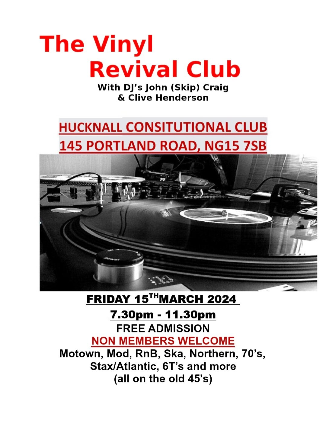Hucknall  Vinyl Revival At The Conny