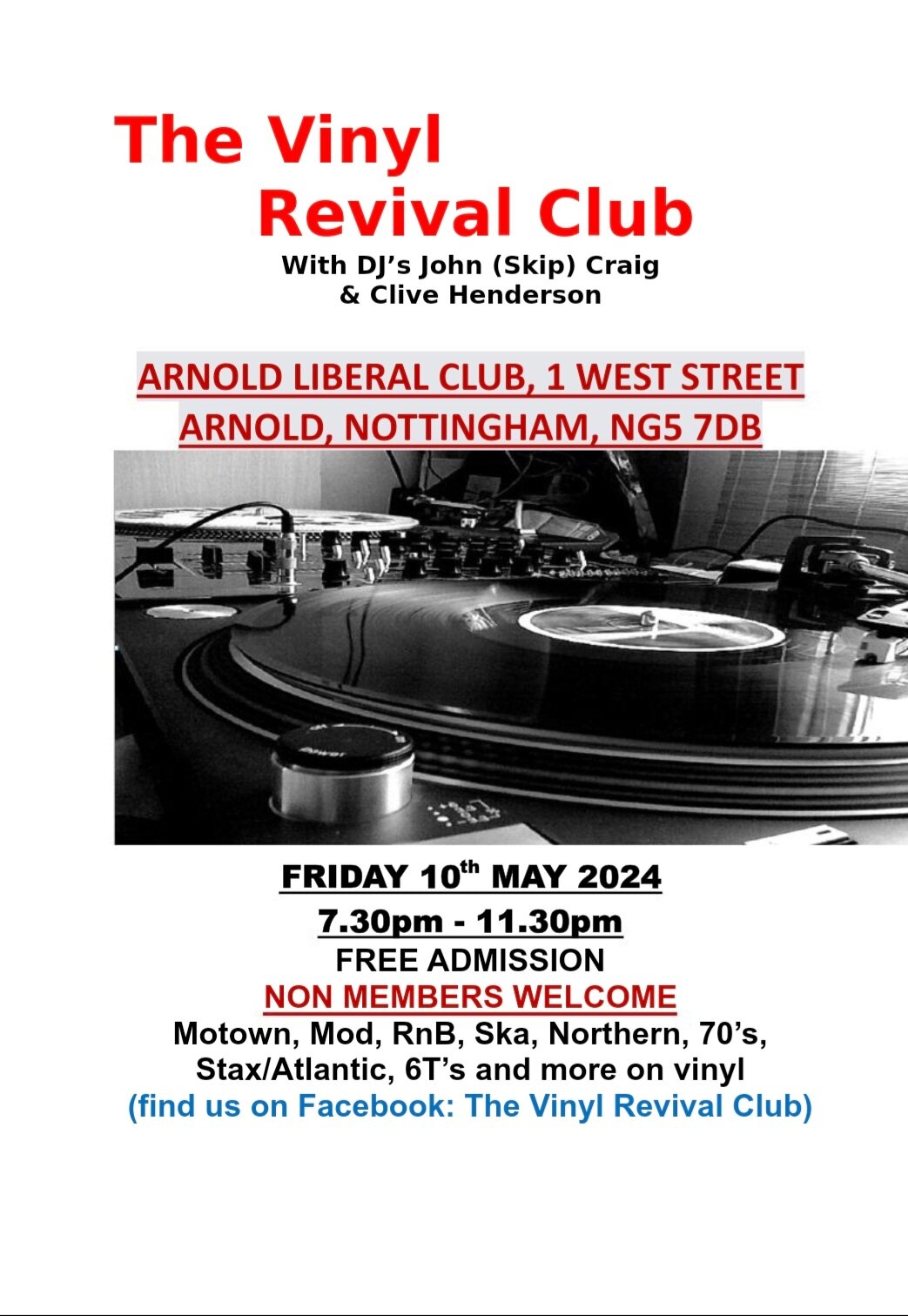 Arnold Liberal Club  Vinyl Revival