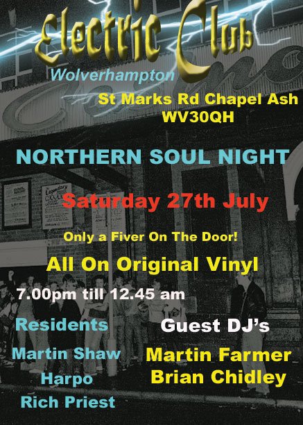 Electric Club Northern Soul 60s And 70s