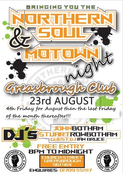 Greasbrough Wmc Northern Soul N Motown Night