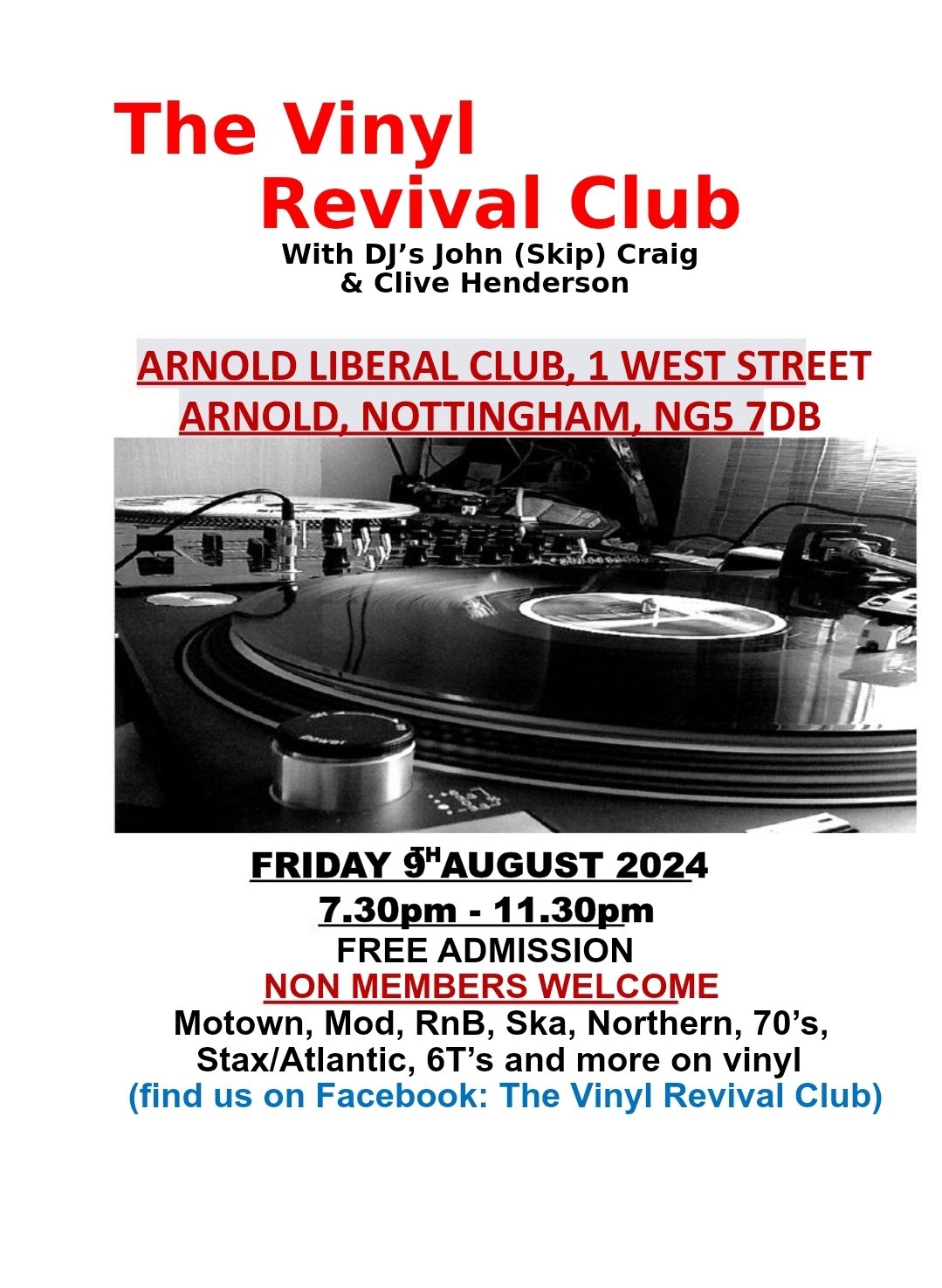 Arnold  Vinyl Revival At The Liberal Club