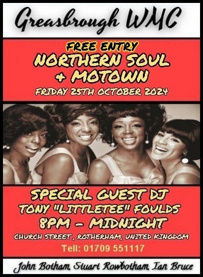Greasbrough Wmc Northern Soul And Motown Night Rotherham