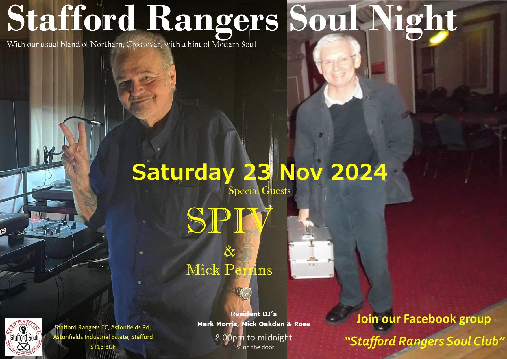 Soul Nights  Stafford Rangers  Guest Spiv  Mick Perrins