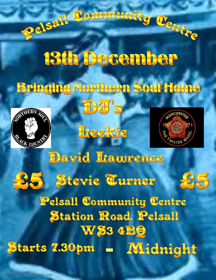 Soultime  Pelsall Community Centre Cancelled