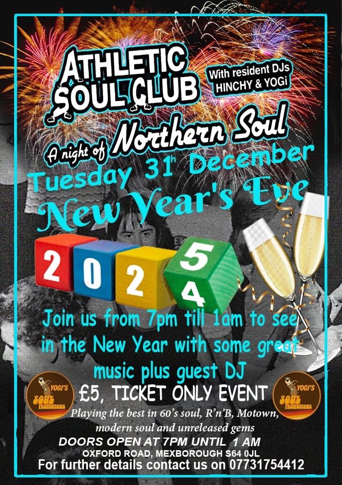 Athletic Soul Club Mexborough N Y E Event