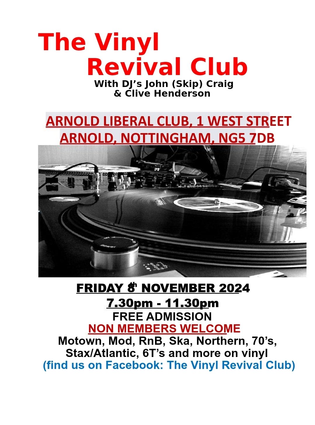 Arnold  Vinyl Revival At The Liberal Club