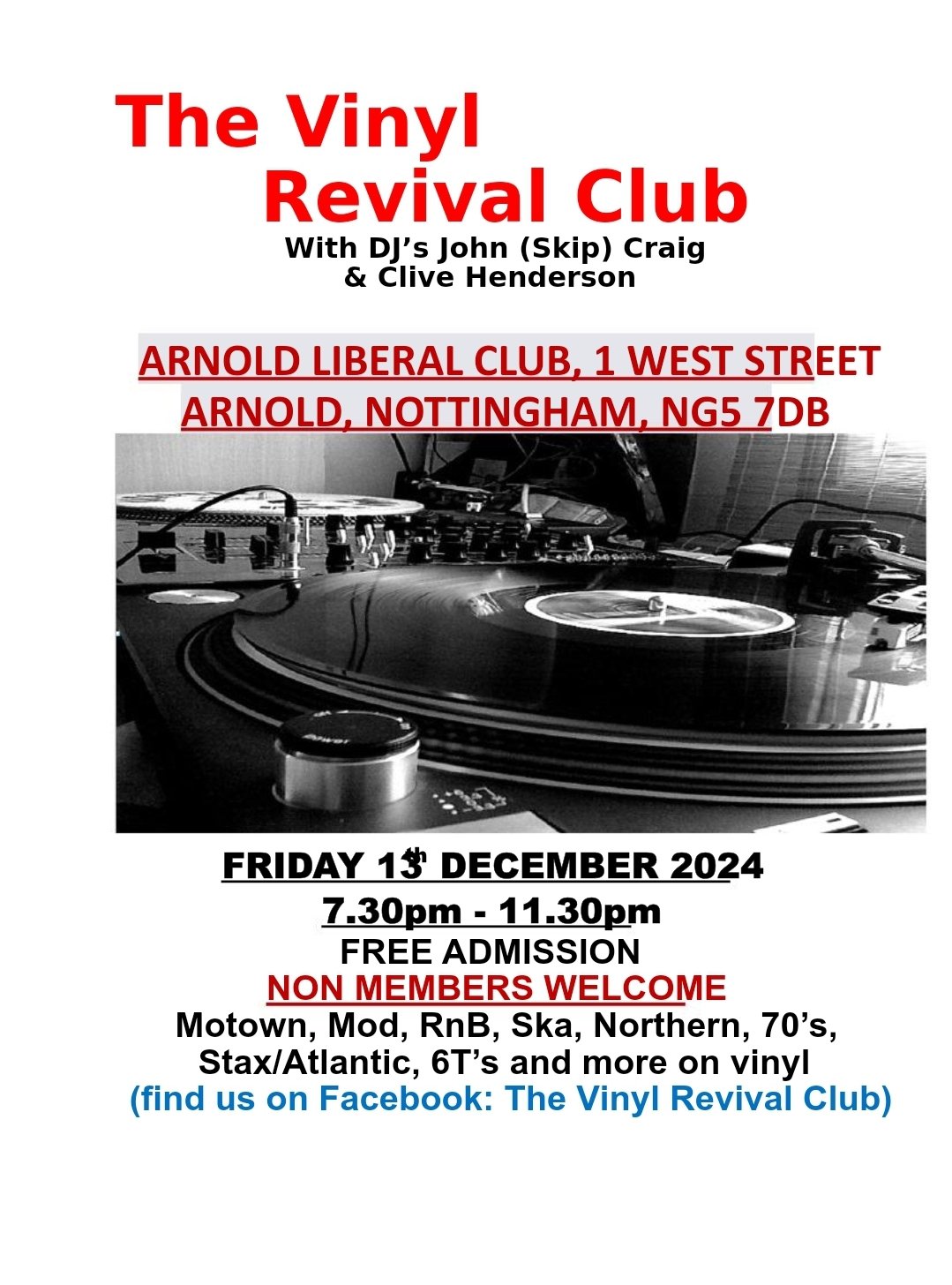 Arnold  Vinyl Revival At The Liberal Club