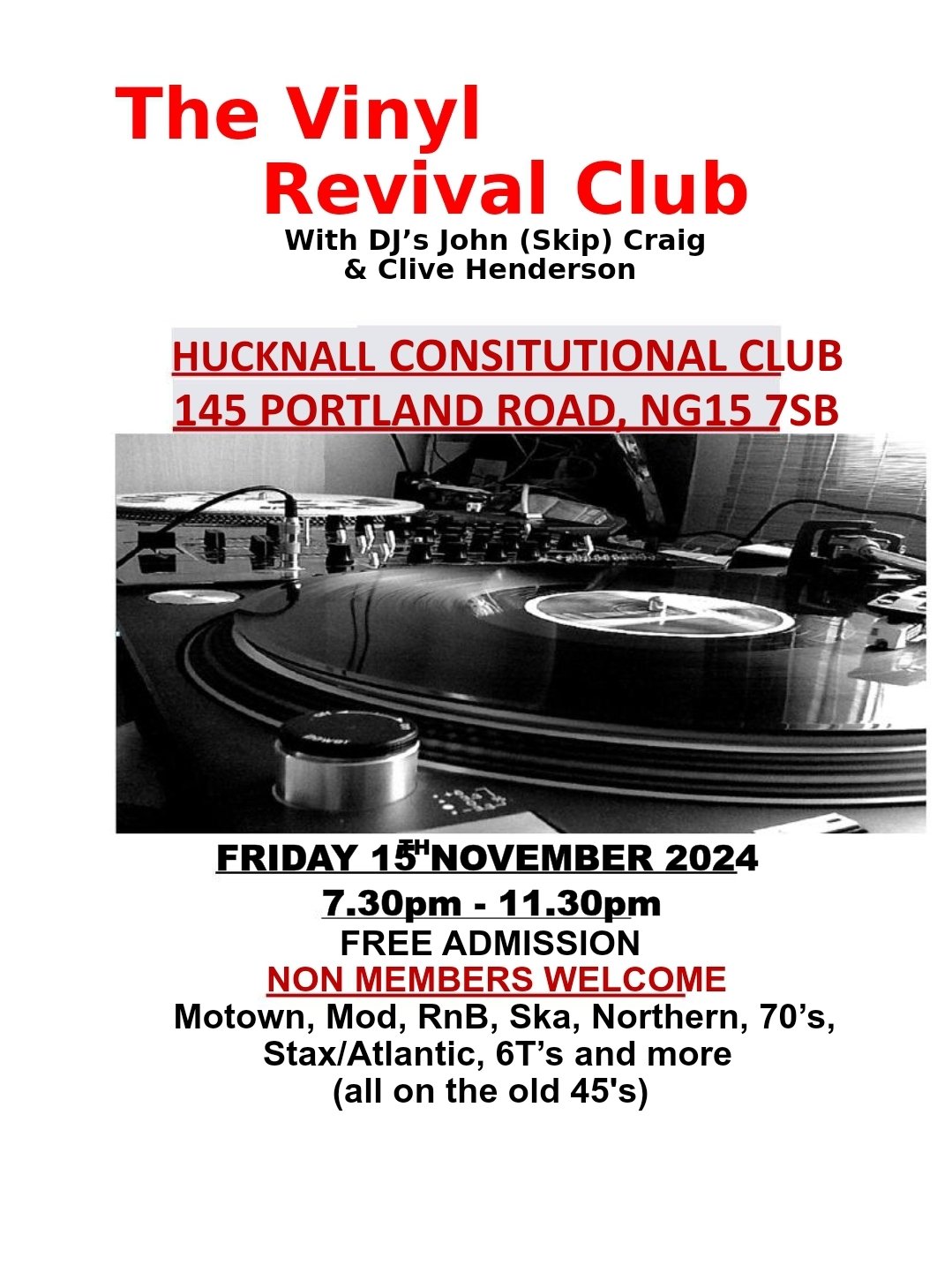 Hucknall  Vinyl Revival At The Conny