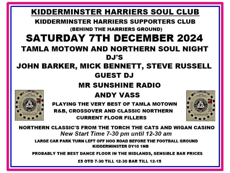 Harriers Soul Night