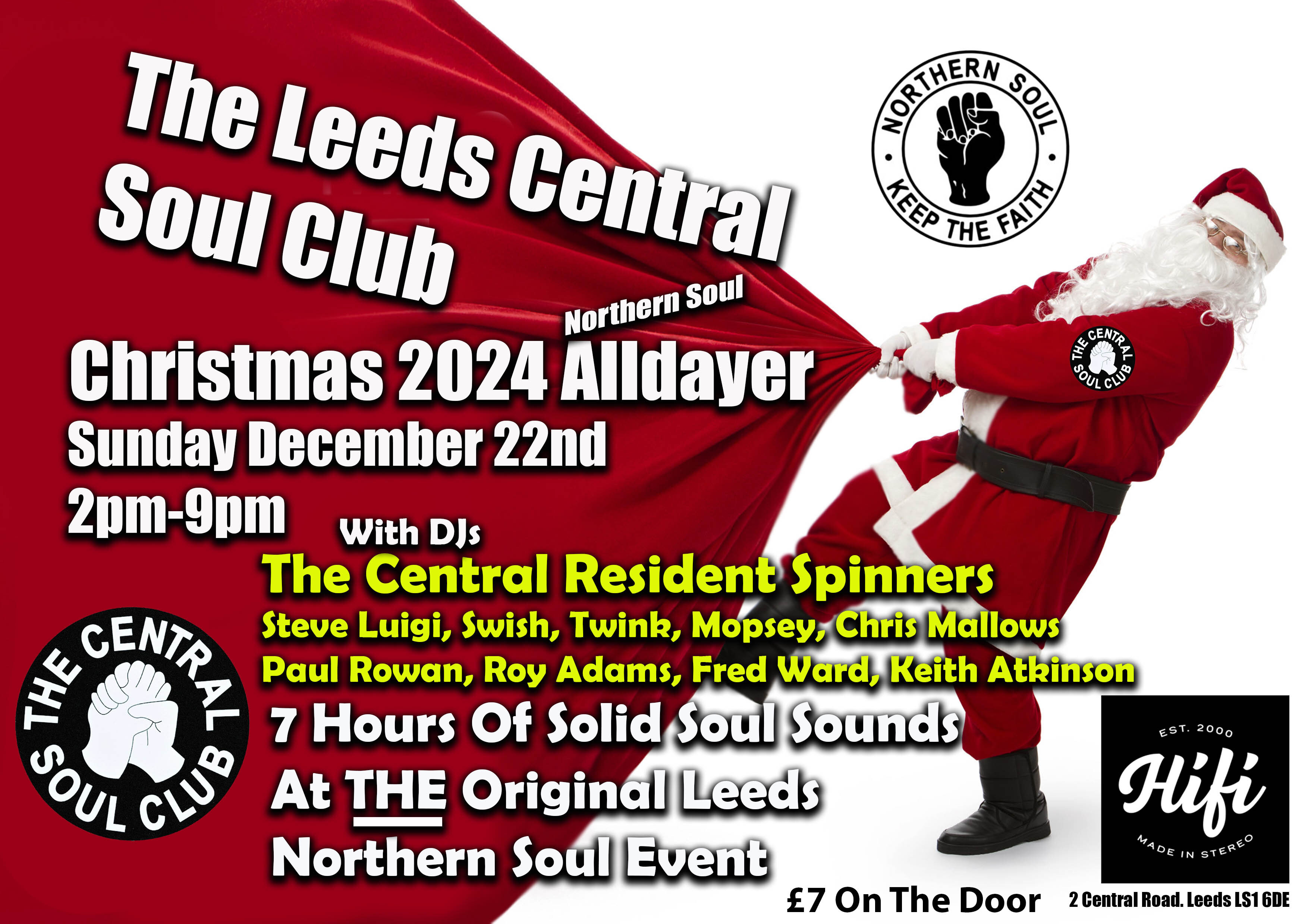The Leeds Central Soul Club Xmas 2024 Alldayer