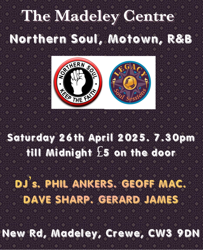 Madeley Centre Northern Motown  Rb