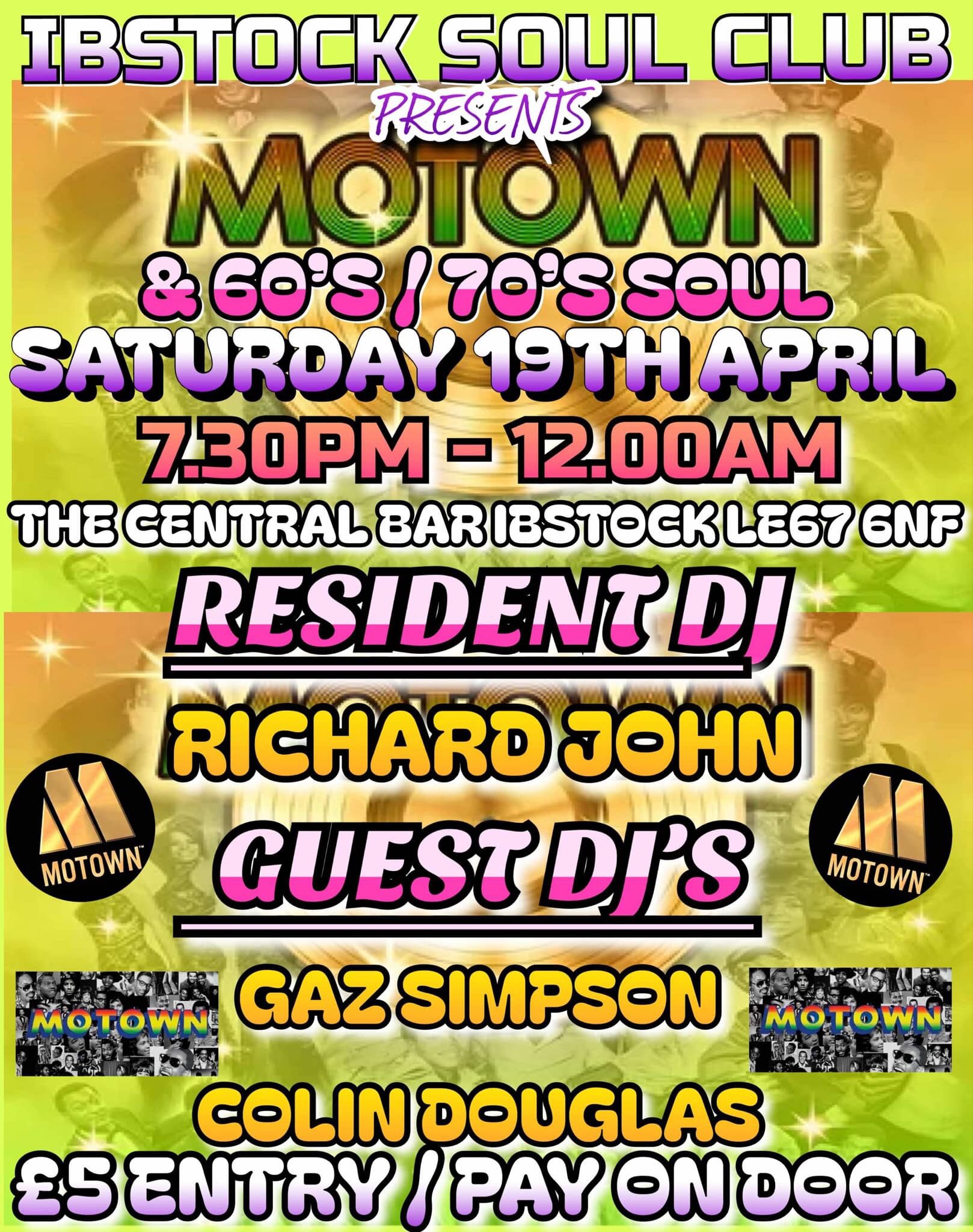 Ibstock Soul Club Motown  60s70s Soul Night