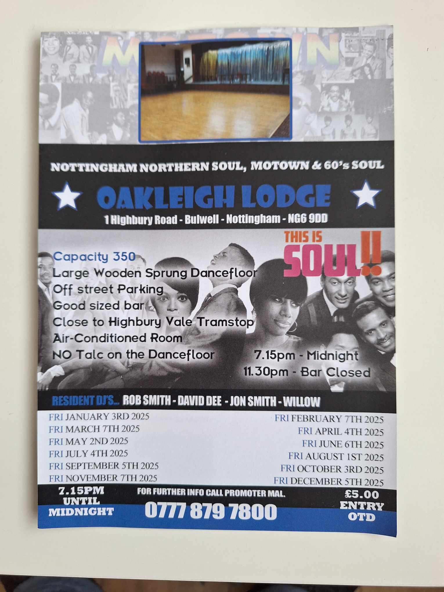 Nottingham Northern Soul  Motown  Oakleigh Lodge