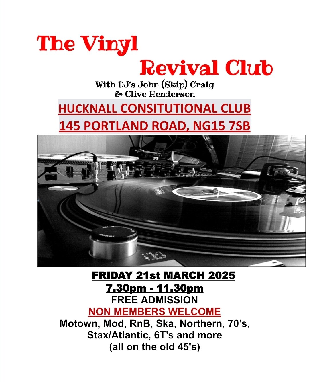 Hucknall  Vinyl Revival At The Conny