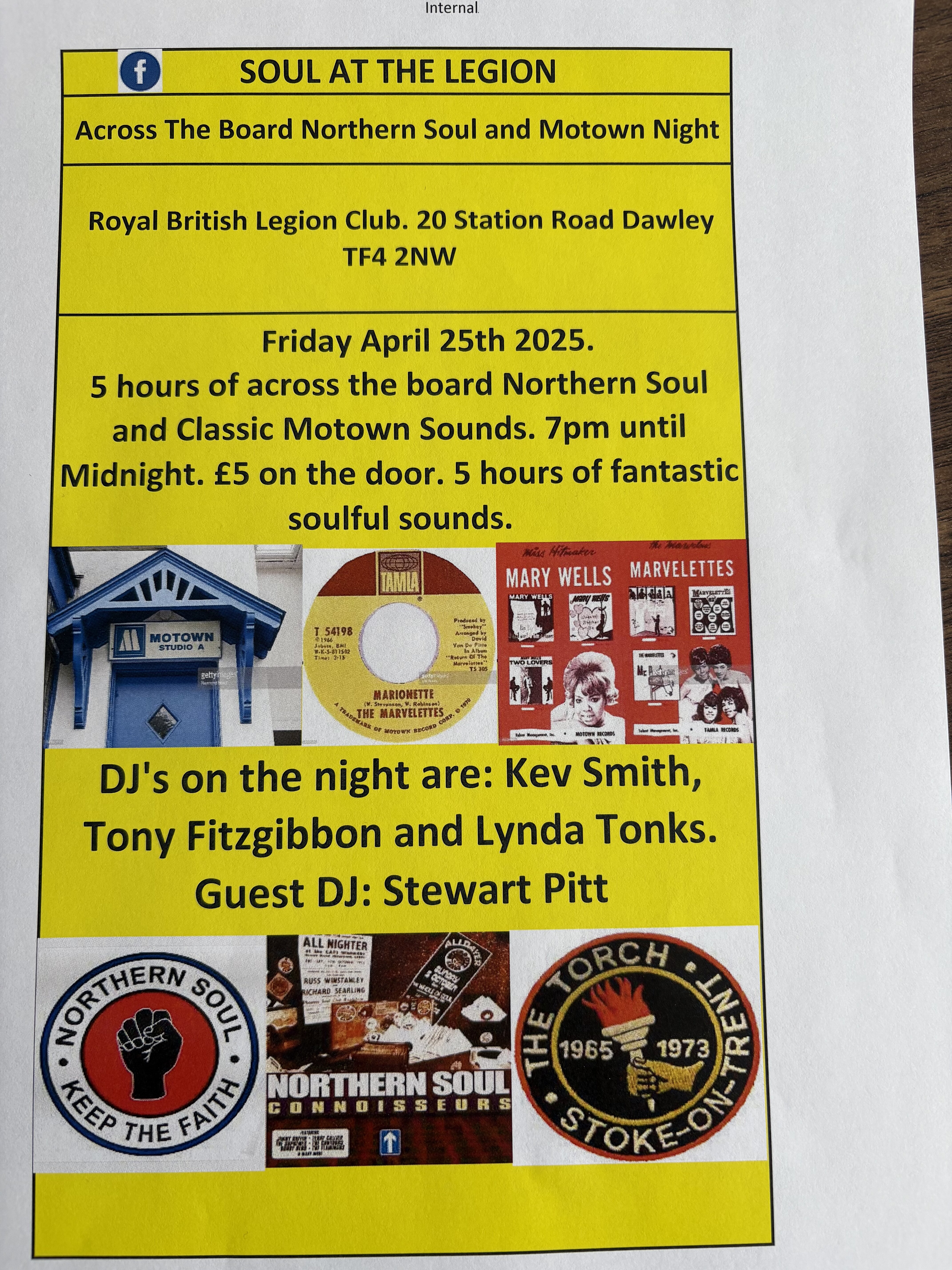 Northern Soul And Motown Night