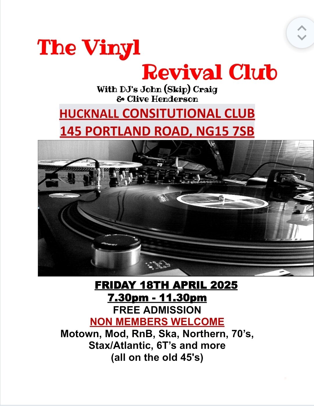 Hucknall  Vinyl Revival At The Conny