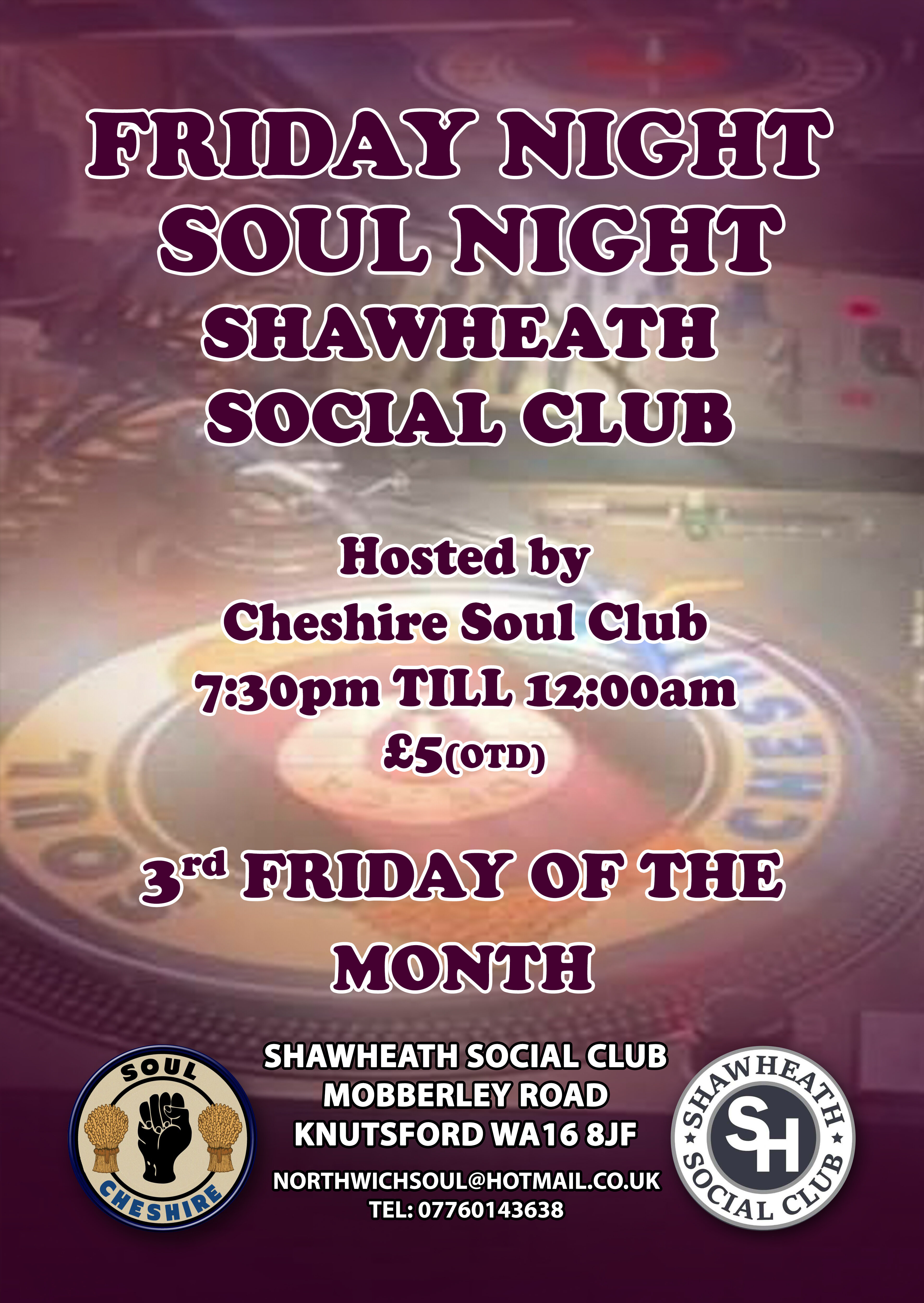 New  Cheshire Soul Club At Shawheath Social Club Knutsford