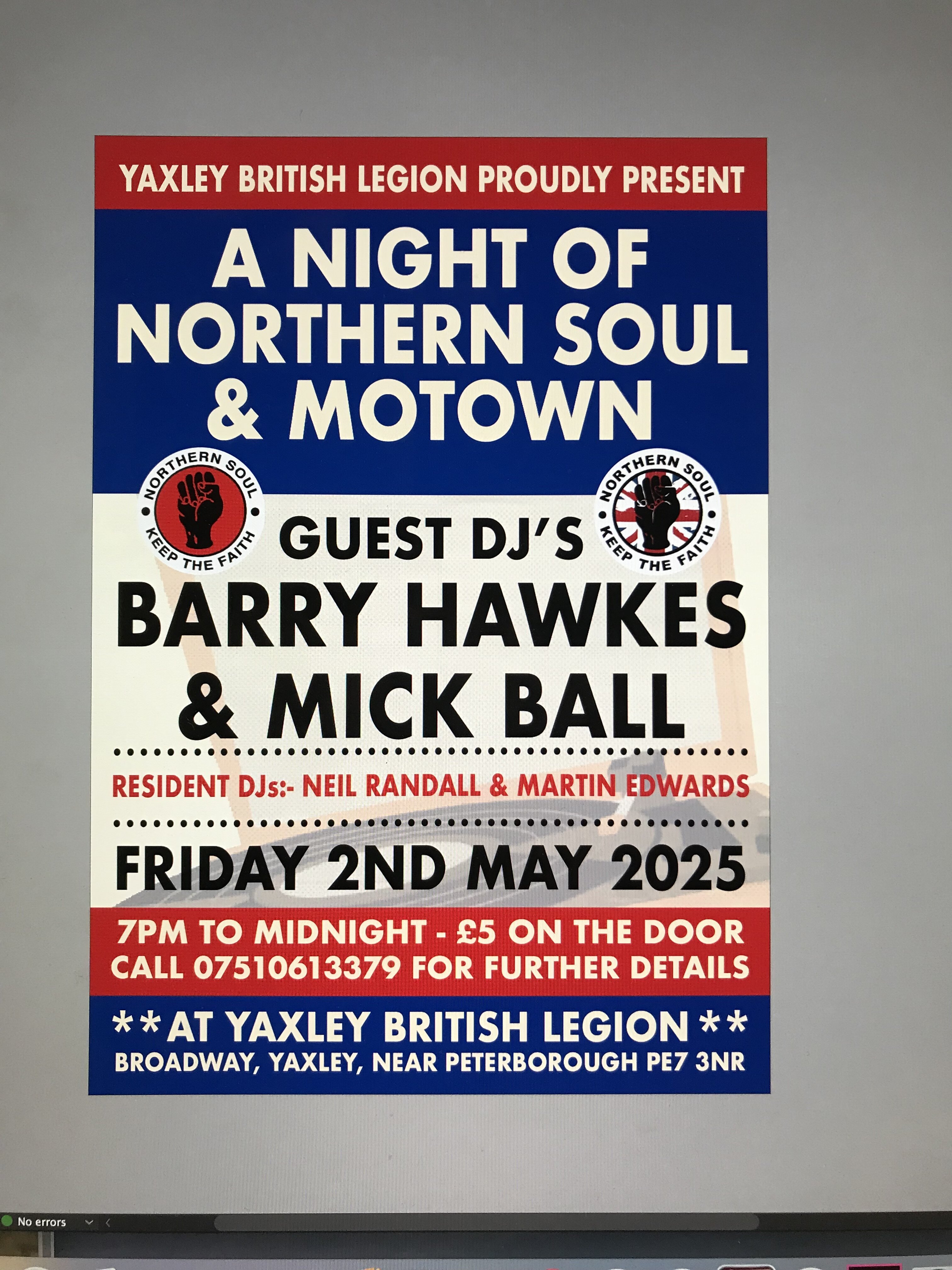 Yaxley British Legion Northern Soul  Motown