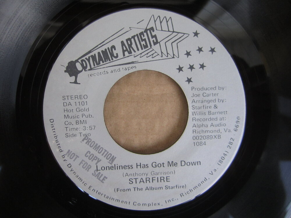 Starfire - loneliness has got me down DYNAMIC ARTISTS RECORDS AND TAPES.JPG