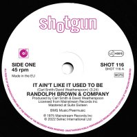 cover Randolph Brown & Company - It Ain't Like It Used To Be - SHOTGUN 116