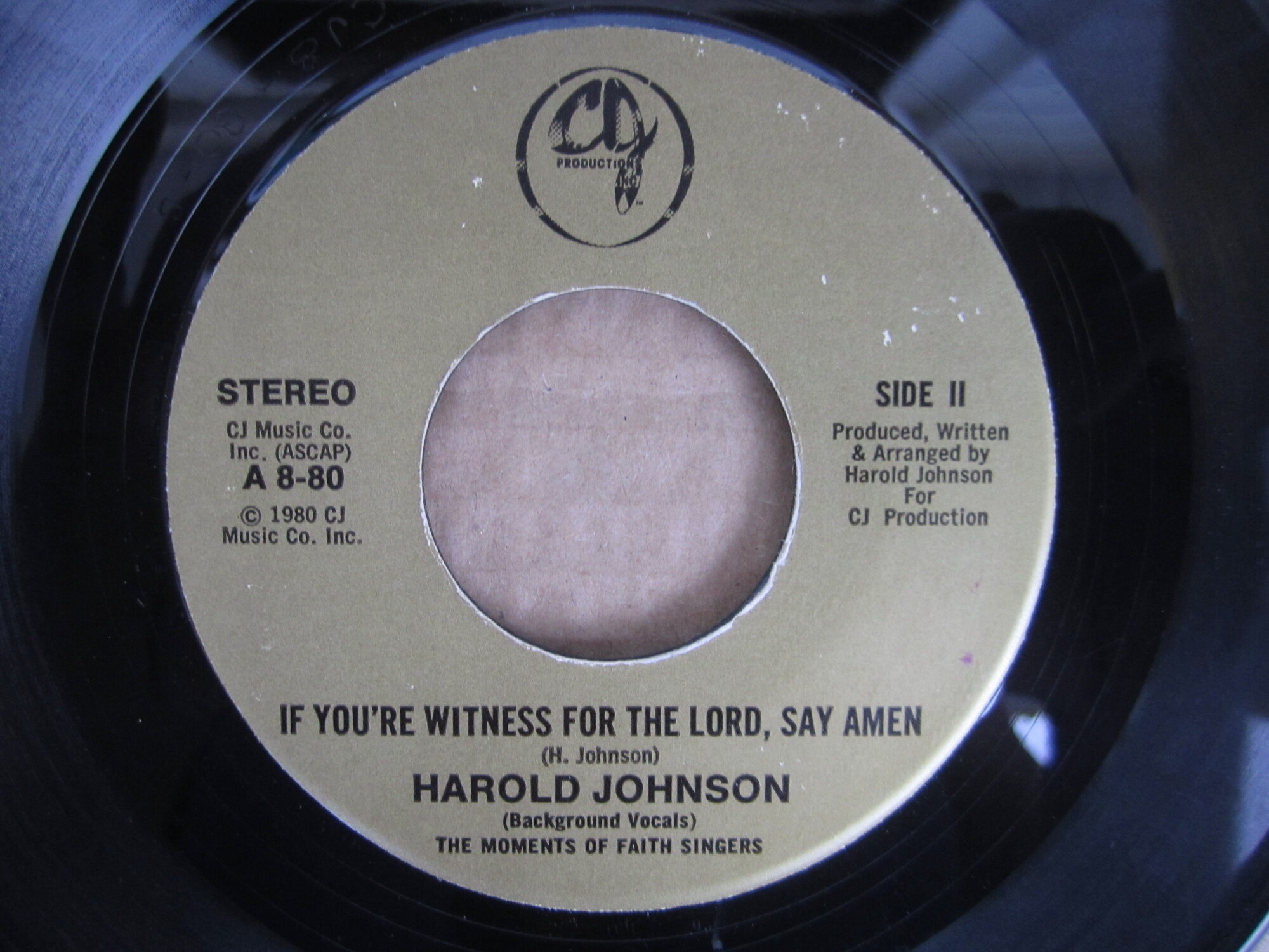 Harold Johnson - if you're witness for the lord, amen CJ PRODUCTIONS INC..JPG