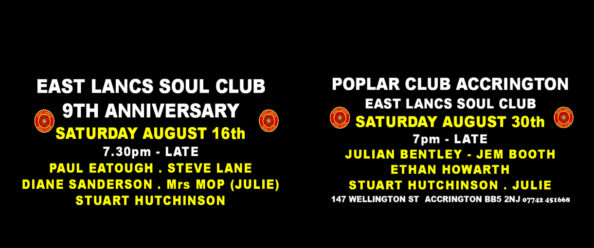 East Lancs Soul Club 9th Anniversary Special Soul Night