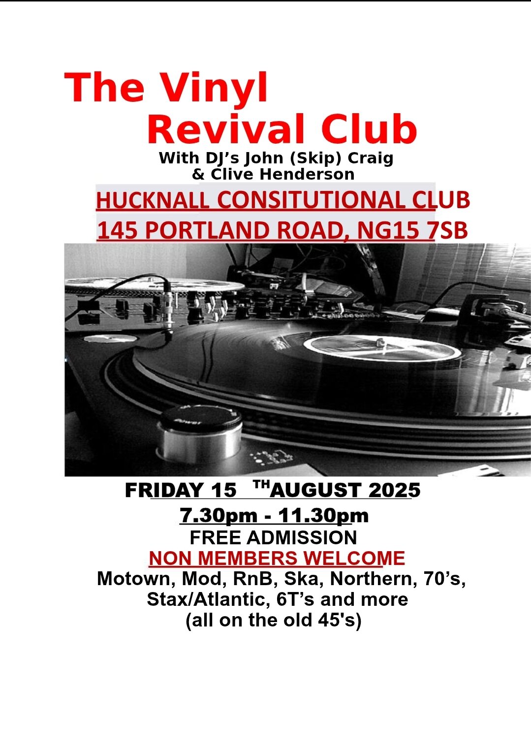 Hucknall   Vinyl Revival At The Conny