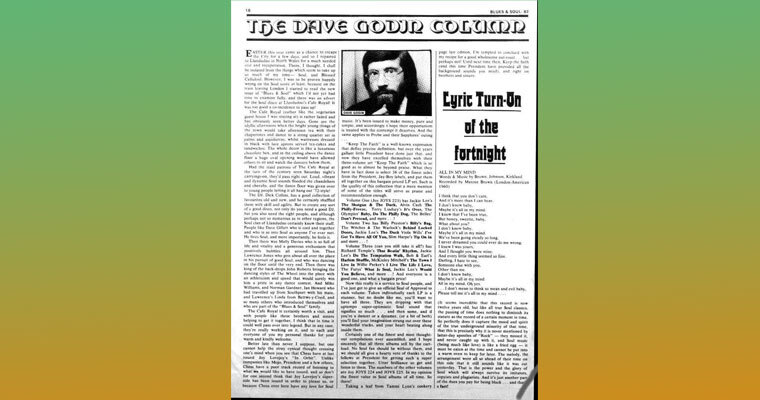 cover for Dave Godin in Llandudno - Blues and Soul Issue 82 -1972 article