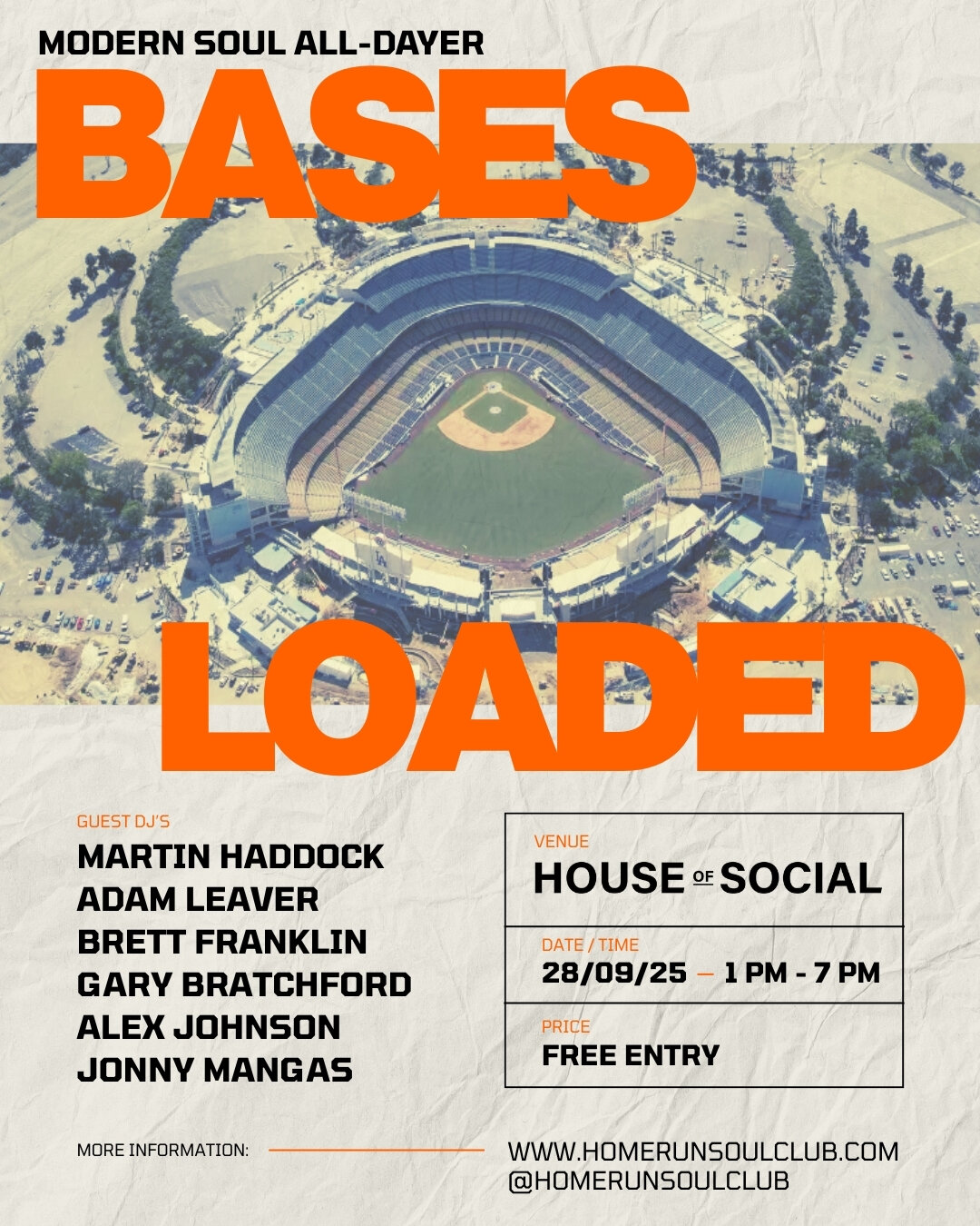 Home Run Soul Club Alldayer  Free Entry