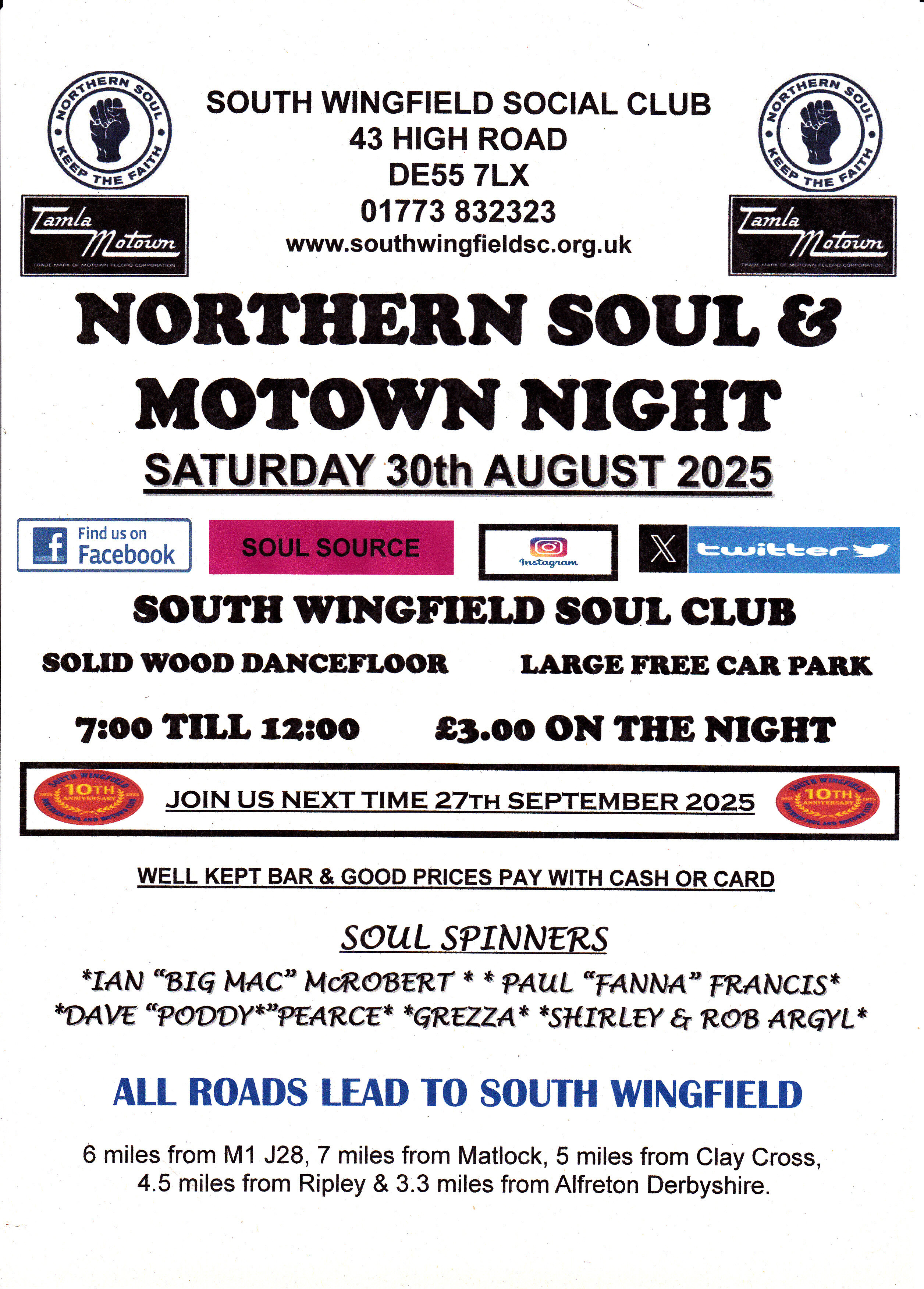 South Wingfield Northern  Soul  Motown Night