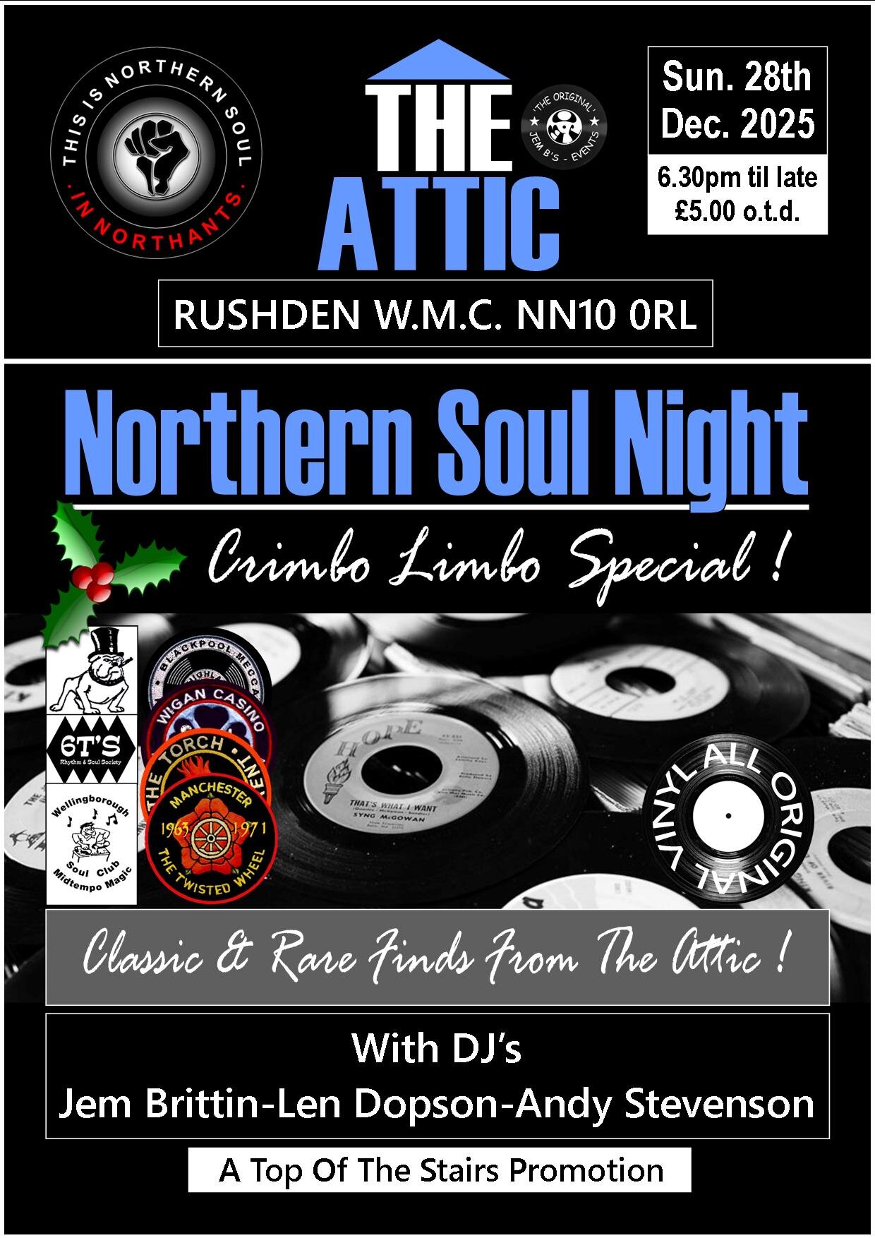The Attic Across The Boards Northern Soul Night Crimbo Limbo