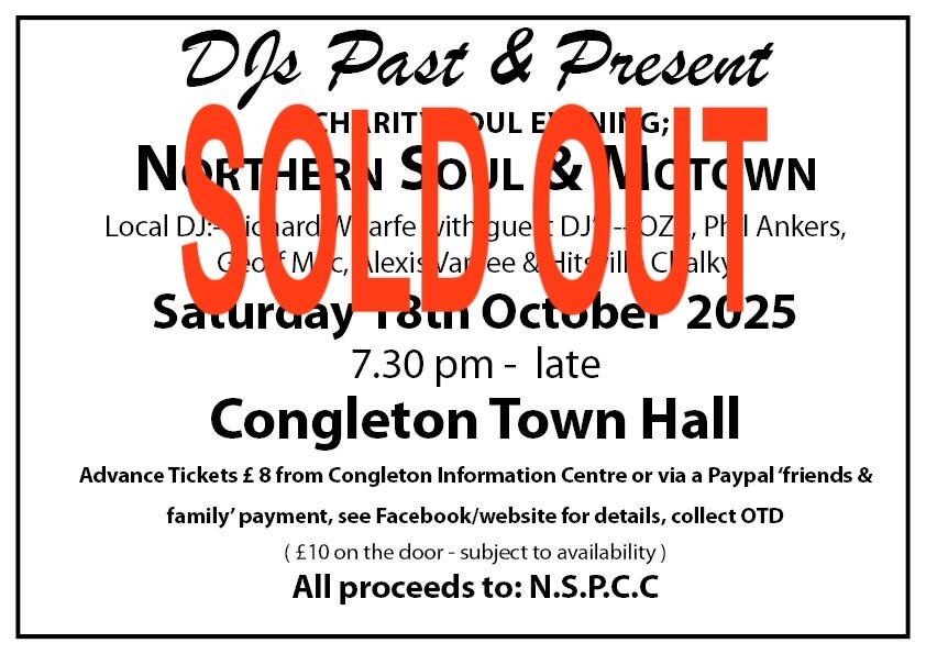 Sold Out  Northern Soul  Motown Charity Night  Congleton